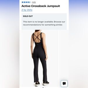Size x-small z by Zella active crossback jumpsuit. Like new!